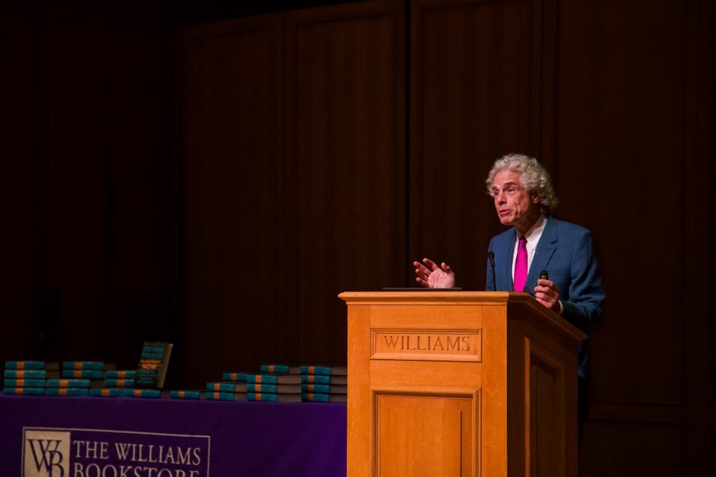 Steven Pinker argued that the Enlightenment has ushered in a golden age of human prosperity through reason, science, humanism and progress.
Katie Brule/Photo Editor.