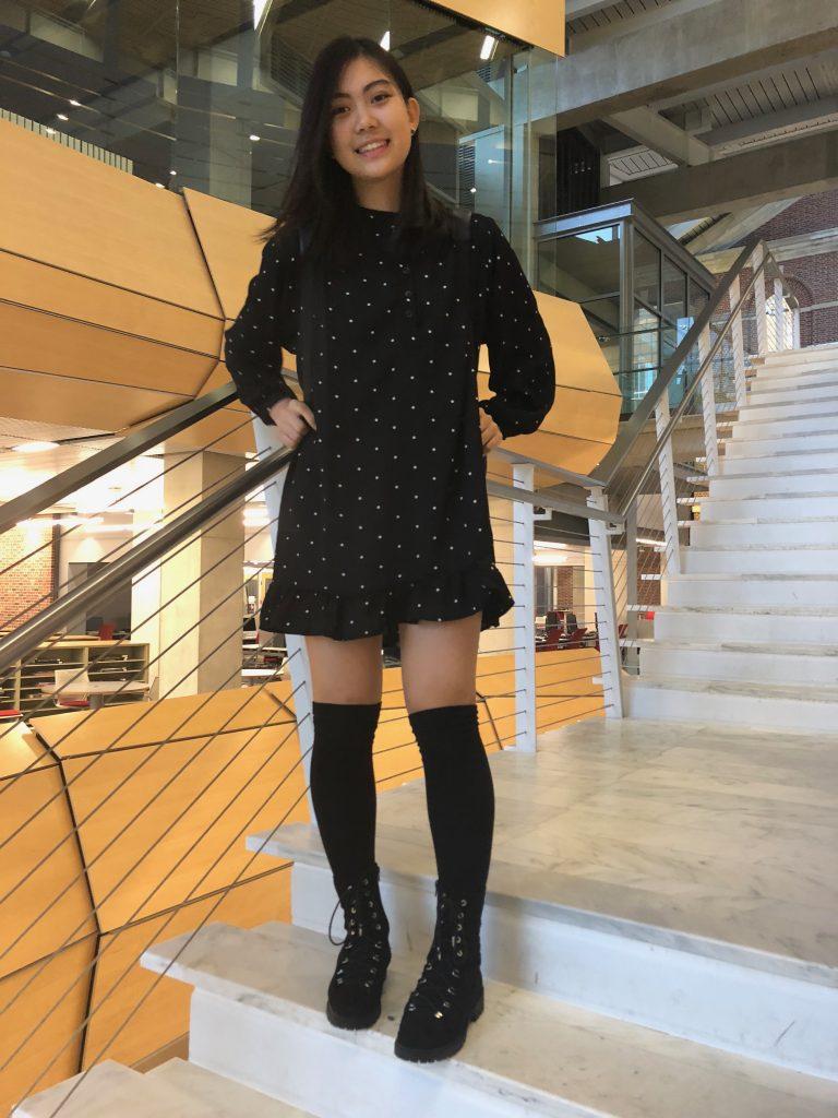 Jihong Lee ’22 looks chic as always with an eye for print and aesthetic. Photo courtesy of Jihong Lee.