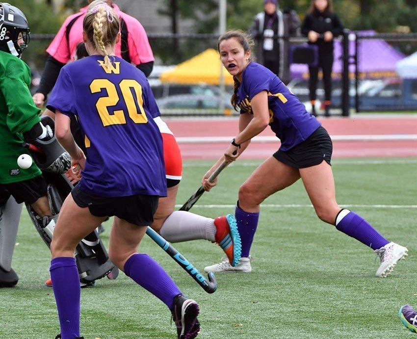 Isabel Perry ’20 had two assists in the match against Wesleyan on Saturday en route to a 2-1 win. Photo courtesy of Sports Information.