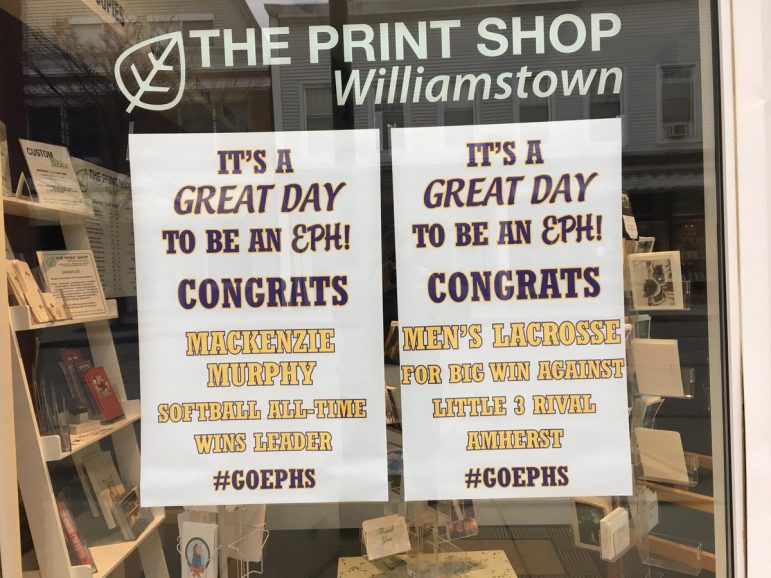  The Print Shop celebrated softball pitcher Mackenzie Murphy ’19 and men’s lacrosse in early April. Photo courtesy of Sports Information.