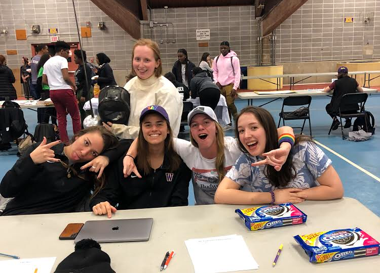 Students tabled for ABS at the Purple Key Fair this year, handing out Oreos and welcoming new students to join the group. Photo courtesy of Ang Vecchiarelli.
