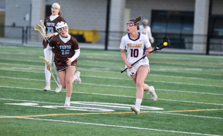 Emma TenBarge ’19 has scooped up 24 groundballs and a team-high 62 draw controls this season. Photo courtesy of Sports Information.