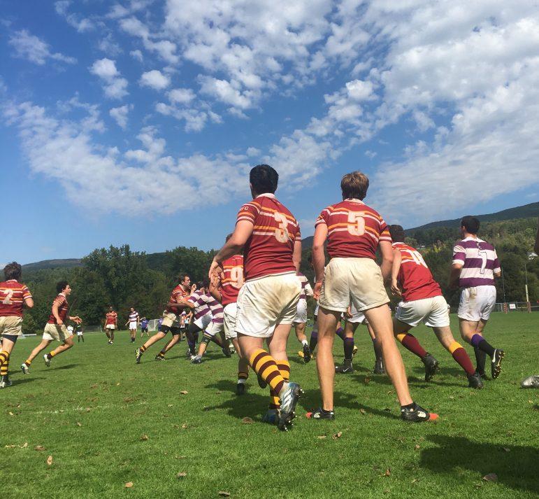 The men’s rugby club team is 1–2 this season after beating Union but falling to Siena and Amherst. (Rebecca Tauber/The Williams Record.)