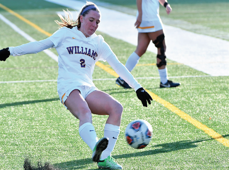 Sarah Kelly ’20 recorded one shot in the game against Middlebury, bringing her season total to 17. (Photo Courtesy of Sports Information.)