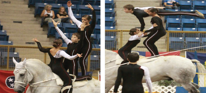 Peter Matsumoto ’20.5, who started equestrian vaulting in third grade, won the 2011 national title with a Matrix-inspired move. (Photo Courtesy of Peter Matsumoto.)