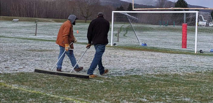 Many community members support turf installation, citing concerns over natural grass maintenance. (Photo courtesy of Mount Greylock Regional High School Athletics.)