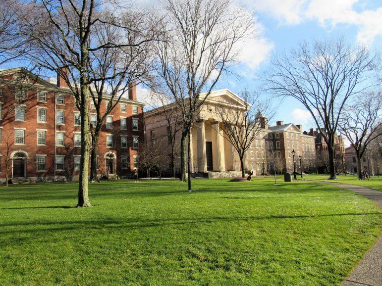 The Quiet Green at Brown University. President of Brown University Christina Paxson wrote an op-ed arguing for the reopening of college campuses in the fall. (Photo courtesy of Farragutful/Wikimedia Commons.)