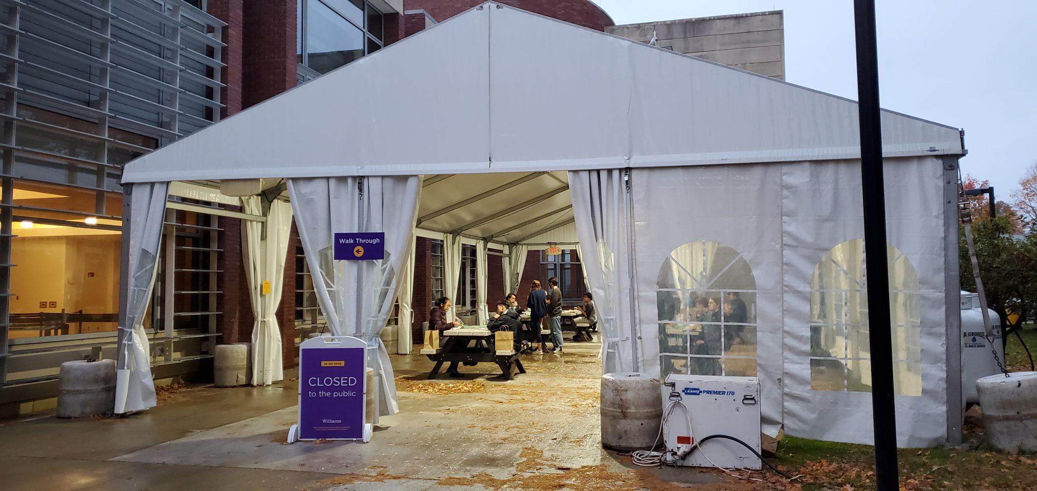 College adds heaters, walls to tents for outdoor dining – The Williams ...