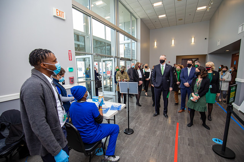 Governor Baker announces the vaccination timeline for Massachusetts residents. Photo courtesy of Joshua Qualls at the Governor’s Press Office.