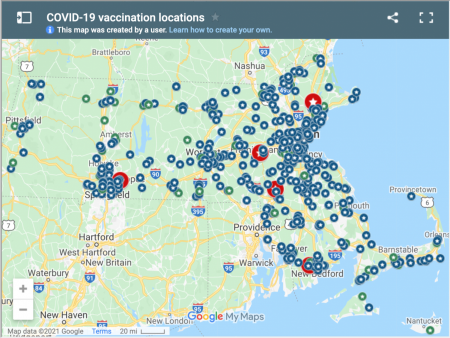 (Map courtesy of the Massachusetts vaccination location webpage.)