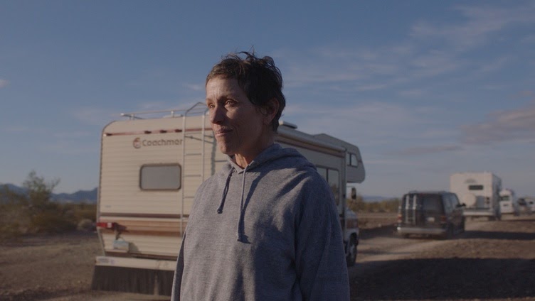 Frances McDormand in “Nomadland,” directed by Chloé Zhao. (Photo courtesy of Searchlight Pictures.)