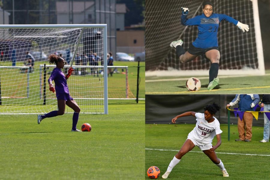 Whitney Lincoln ’20 (left), Lindsay Avant ’21 (top right), and Sydney Jones ’21 (bottom right) spoke with the Record about their experiences as Black athletes on women's soccer. (Photos courtesy of Grace Byers, Lindsay Avant, and Kris Dufour.)