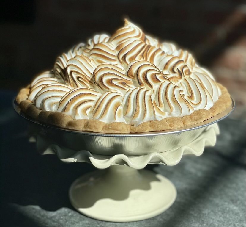 Leslie Milton’s lemon meringue pie, pictured on her Instagram page @goodnightkitchen. (Photo courtesy of Leslie Milton.)