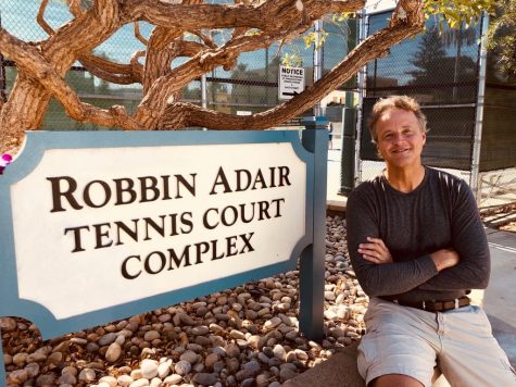 Clarey at tennis courts named for his former tennis coach in his hometown of Coronado, Calif. (Photo courtesy of Christopher Clarey.)
