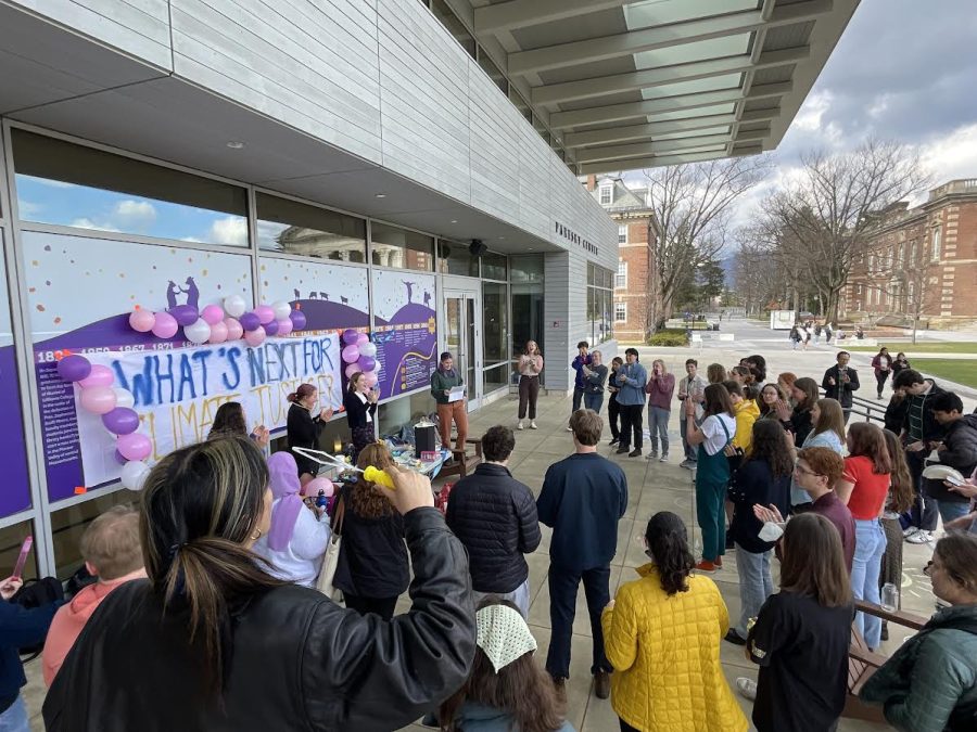 YDSA organizers hosted a celebration outside Paresky. (Julia Goldberg/The Williams Record)