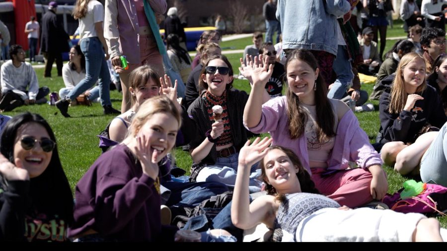 Students gathered outdoors on Science Quad for the first Spring Festival, held by ACE and the RLT. (Photo courtesy of Andrew Oh.)