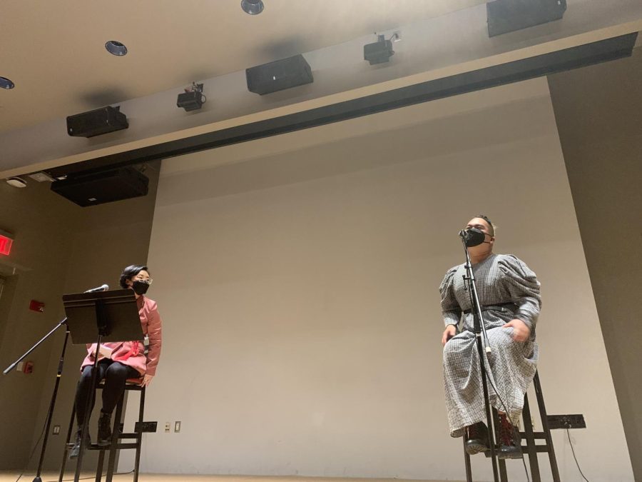 Franny Choi (left) invited poet Paul Tran (right) to read their work. Alexa Cohen/The Williams Record