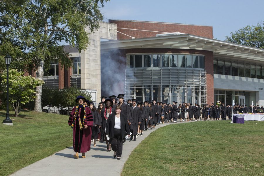 Convocation began with an annual academic procession. (Photo courtesy of Williams College.)