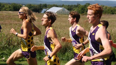 The mens cross country team swept the top 10 spots in the Purple Valley Classic Meet last weekend. (Photo courtesy of Sports Information.)