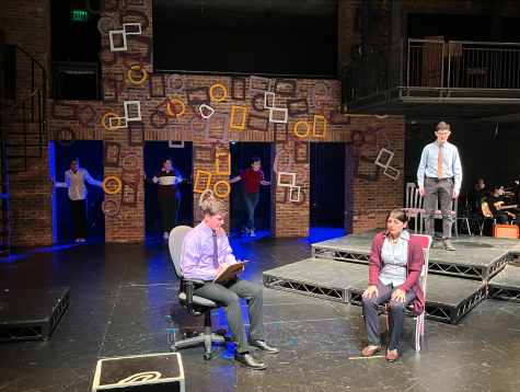 The cast of Cap & Bells’ Next to Normal performed on the CenterStage. (Photo courtesy of Sari Klainberg.)