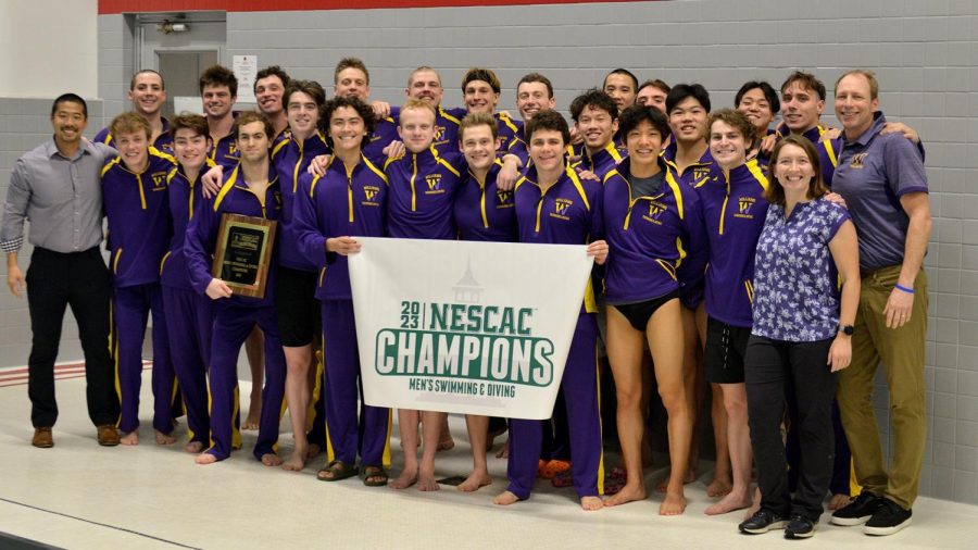 The men’s swim and dive team won the NESCAC championship. (Photo courtesy of Sports Information.)