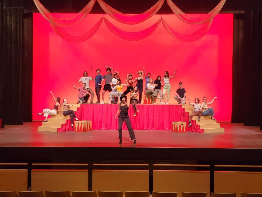 Students rehearse for the upcoming Cap & Bells production of Pippin, which premieres on April 14. (Photo courtesy of Tim Gore.)
