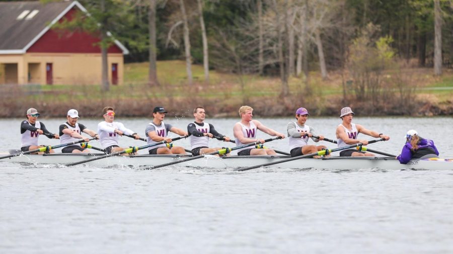 The men’s crew team will compete in the National Invitational Rowing Championships this weekend. (Photo courtesy of Sports Information.)