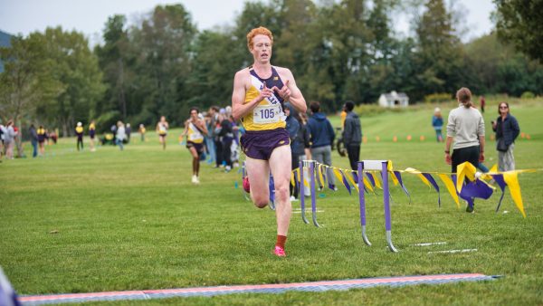 John Lucey ’24 took first place at the Purple Valley Classic and claimed his third individual win of the season. (Photo courtesy of Shiv Patel.)