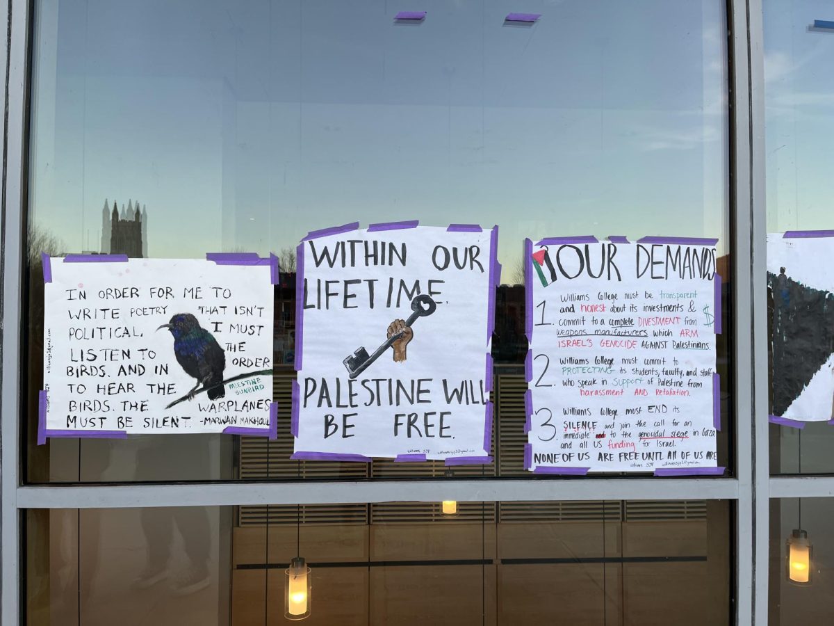 SJP has organized various community events including phone banking, poster making, and teach-ins to advocate for a ceasefire in Gaza. (Julia Goldberg/The Williams Record)