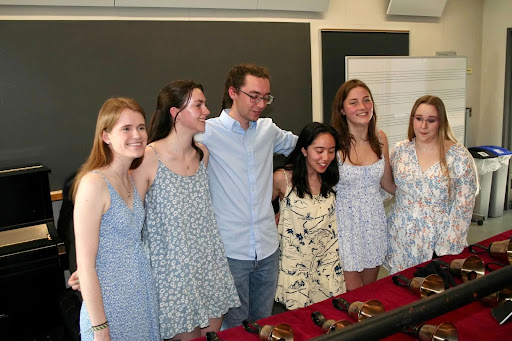 Photo courtesy of Rachel Schmidt.
Last spring, Handbell Choir performed a mix of classical music and pop hits, arranged for handbells. (Photo courtesy of Rachel Schmidt.)