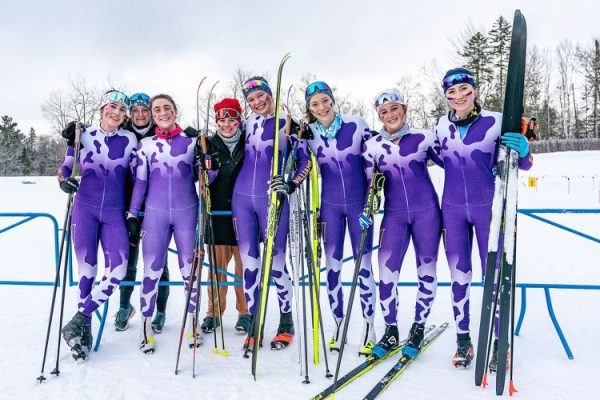 Women’s Nordic finished 10th, a season best, at this weekend’s home carnival hosted at Jiminy Peak (Photo courtesy of Steve Fuller.)