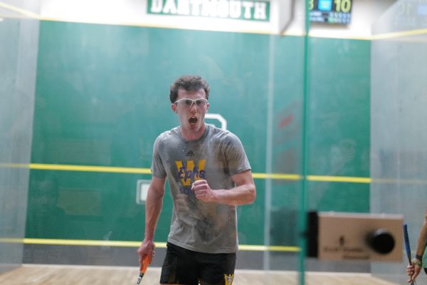 Mens squash beats Amherst, looks ahead to NESCACs this weekend (Photo courtesy of Sports Information).