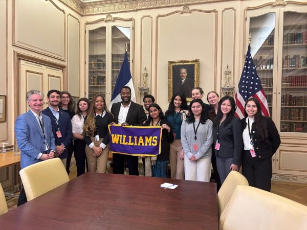 This Winter Study, members of the first Global Scholars cohort visited the U.S. Embassy in Paris. (Maya Prakash/The Williams Record)