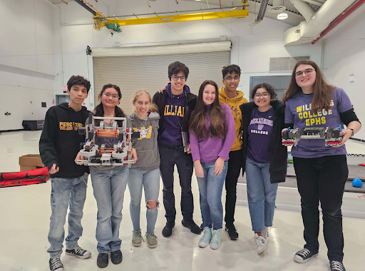 The College’s robotics team — named the “Cattlebots” ­— earned second place in the VEX U robotics competition in New York last month. (Photo courtesy of Estefany Lopez-Velazquez.)