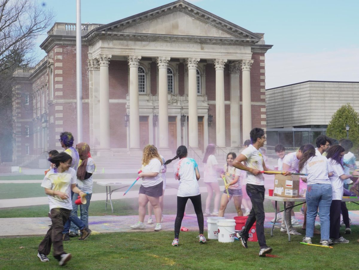 In the Holi celebration on Friday, students also battled each other with water guns called pichkaris. (Jane Su/The Williams Record)