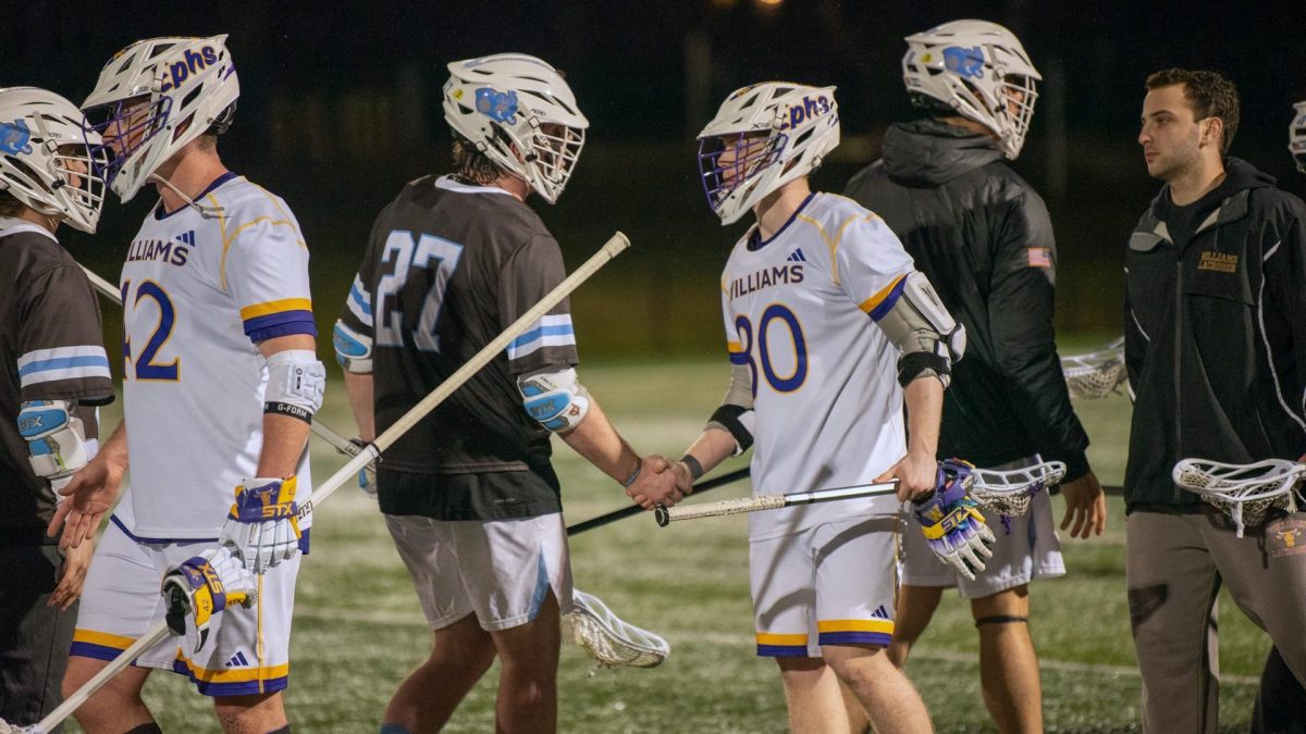 Men’s lacrosse saw its season end with a final 4-14 loss to Bowdoin during the NESCAC Quarterfinals. (Photo courtesy of Sports Information.)