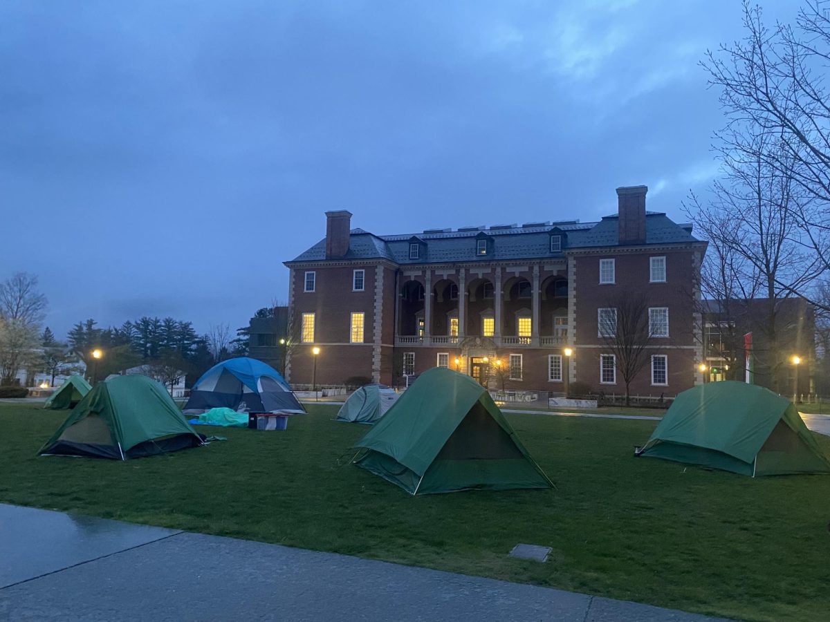 Students began their encampment on Sawyer Quad at 4 a.m. (Photo courtesy of Students for Justice in Palestine.)
