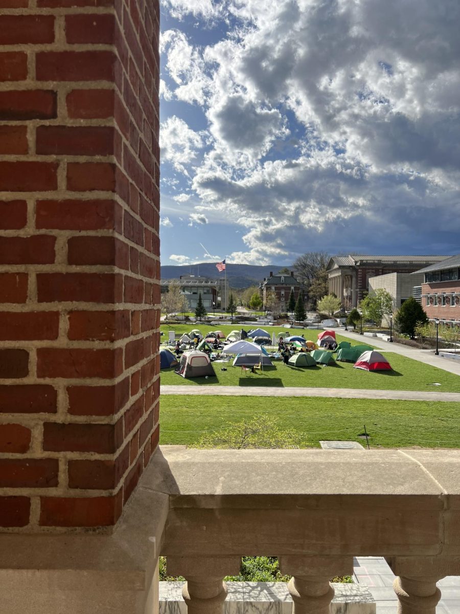 The encampment, termed the “Popular University for Gaza,” entered its second day on Thursday. (Quinn Casey/The Williams Record)