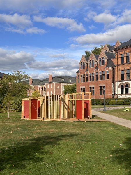 The Pluriverse Pavilion is both an art piece and gathering space. (Tatiana Geroulanou/The Williams Record)