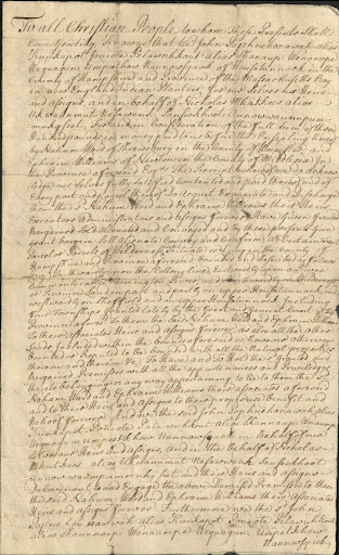 Williams' 1737 deed claimed land that was already home to the Mohicans. (Photo courtesy of Special Collections.) 