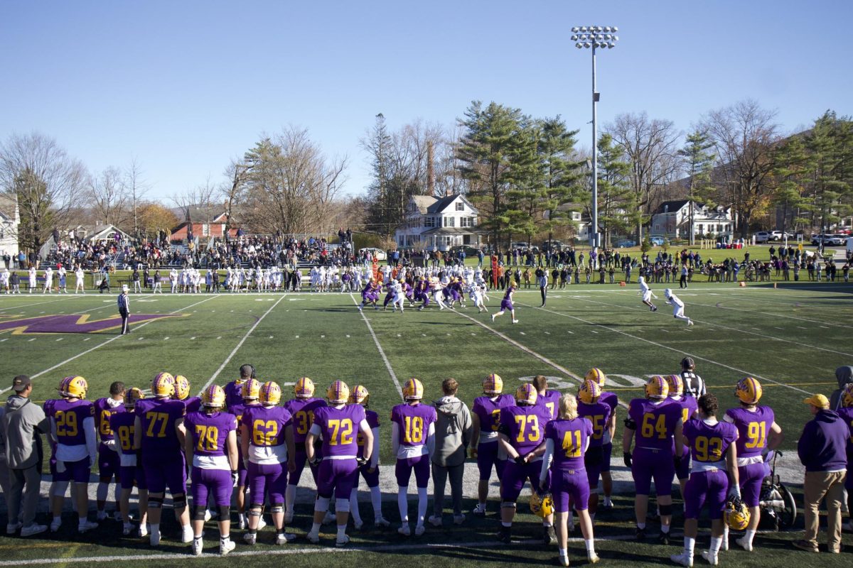 “As the saying goes, ‘Beat Amherst: You’ll be happy forever.’” Those were the words of defensive captain Ethan Scott ’25, the day after football (5-4, 5-4 NESCAC) clinched a resounding shutout victory over Amherst (2-7, 2-7 NESCAC) during Homecoming. 