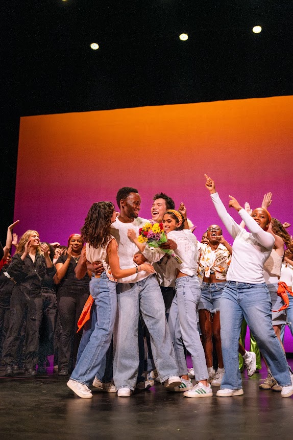 Sankofa celebrated together on stage after presenting first prize to Tuft’s ENVY Ladies. (Photo courtesy of Beneyam Hassen.)
