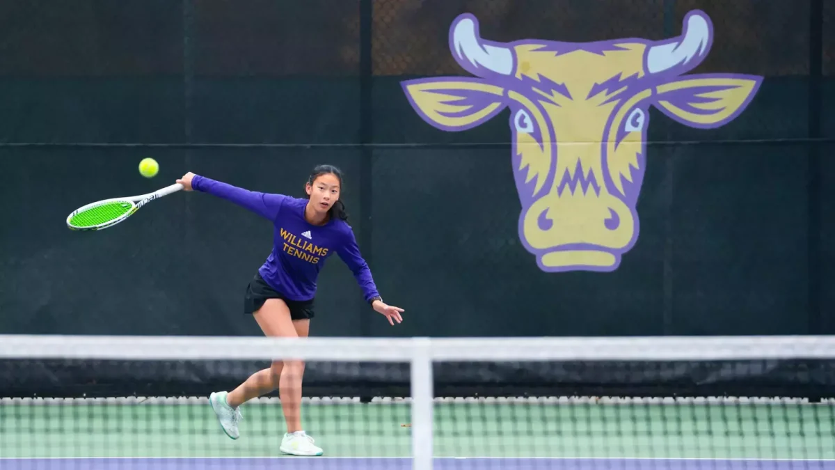 The Ephs found success in their singles matches against Amherst but could not secure the overall victory. (Photo courtesy of Sports Information.)