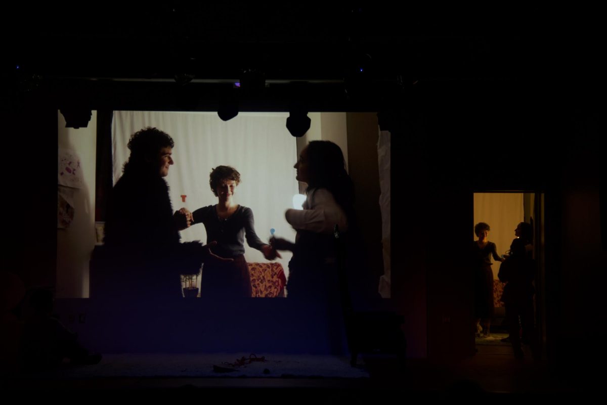 Maul featured a scene in which characters interacted off stage while being filmed. (Photo courtesy of Leo Yihan Wang.)