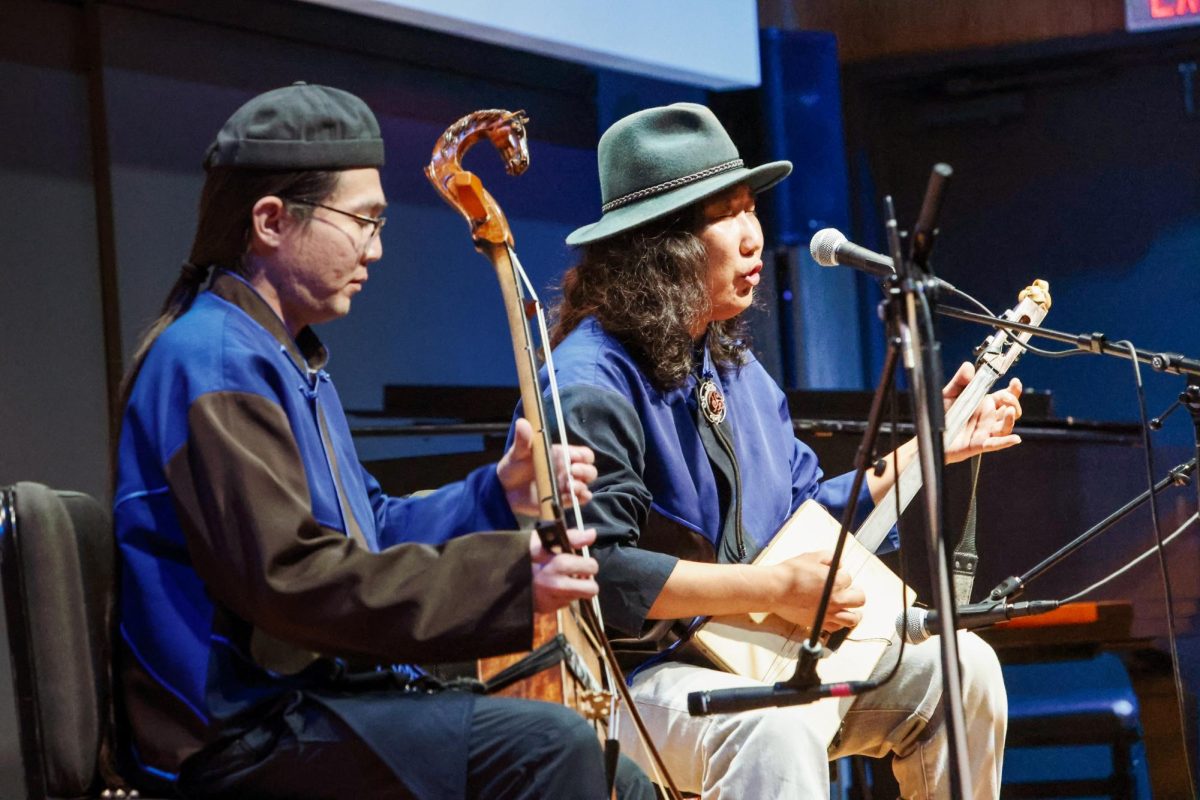 The Hun Hazy duo performs traditional Mongolian music with khöömi throat singing. (Jackson Hipp/The Williams Record)