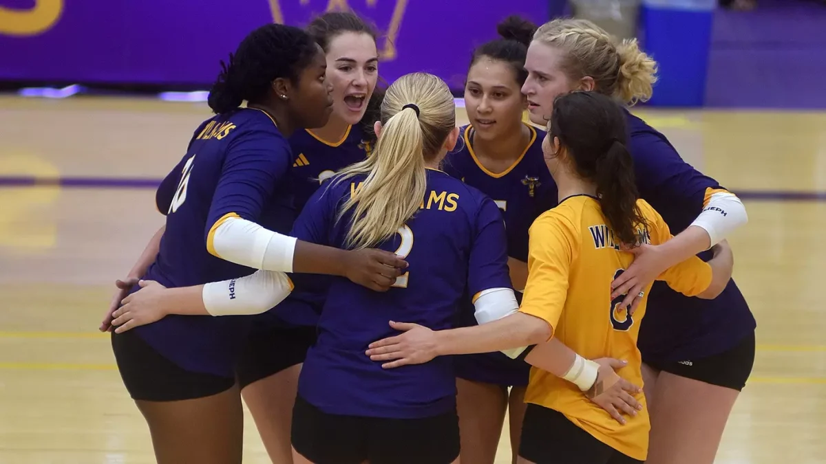 Volleyball remains undefeated after a hard-fought game against Conn. (Photo courtesy of Sports Information.)