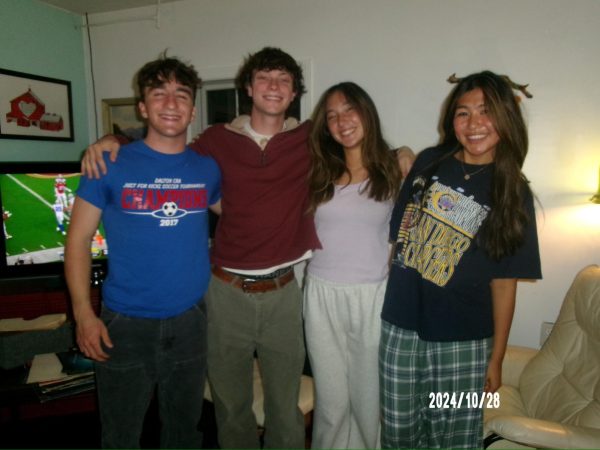 Pictured left to right: Quinn McDermott, Henry Reinke, Olivia Kim, and Jadyn Ganss pose for a picture during a casual hang.