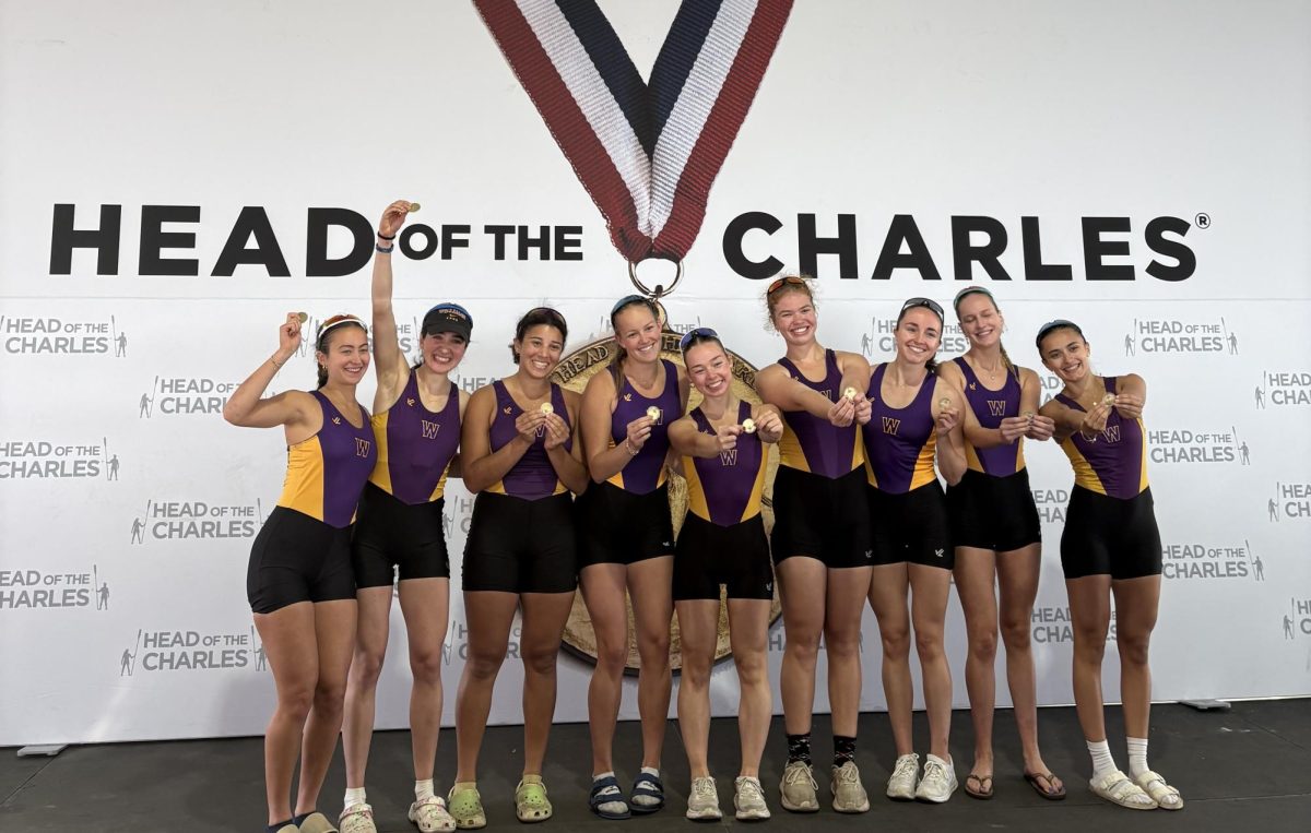 The women’s 1v boat improved on last year’s strong performance, in which they claimed third place. (Photo courtesy of Audrey Riddle.)