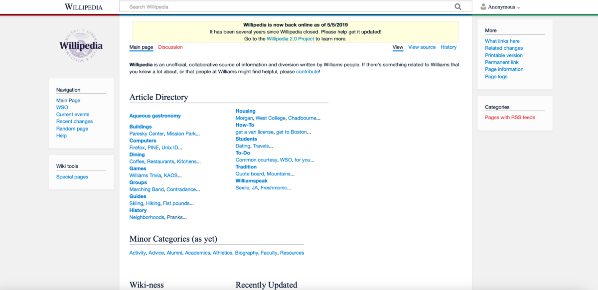 Students, Special Collections work to preserve Willipedia amid server change