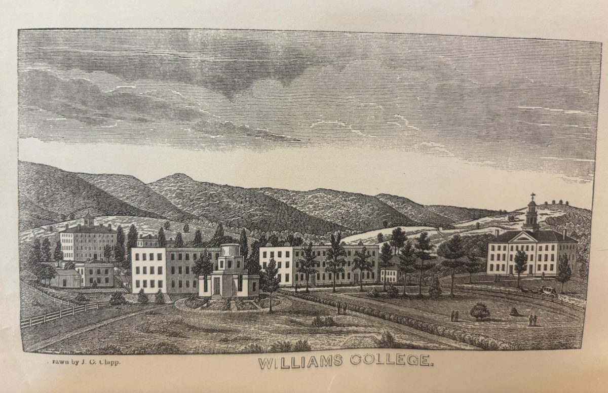 Wood engraving by James Colt Clapp, class of 1844 (Photo courtesy of Special Collections).